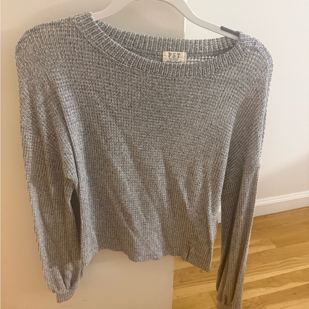 Gray Women's Waffle Sweater